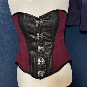 Elegant Black and Burgundy Corset
